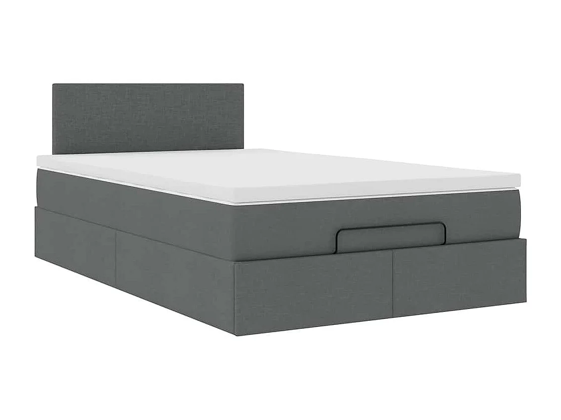 Bed met matras 120x190 cm stof donkergrijs