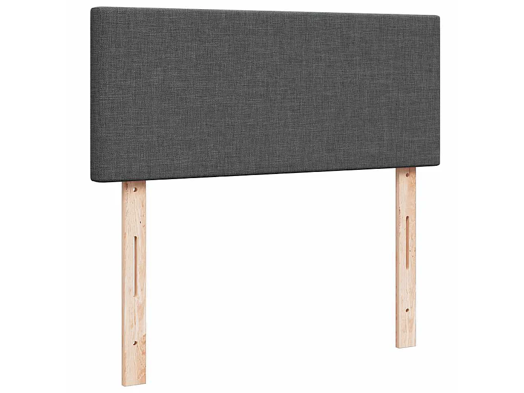 Lit ottoman avec matelas gris foncé 120x190 cm tissu