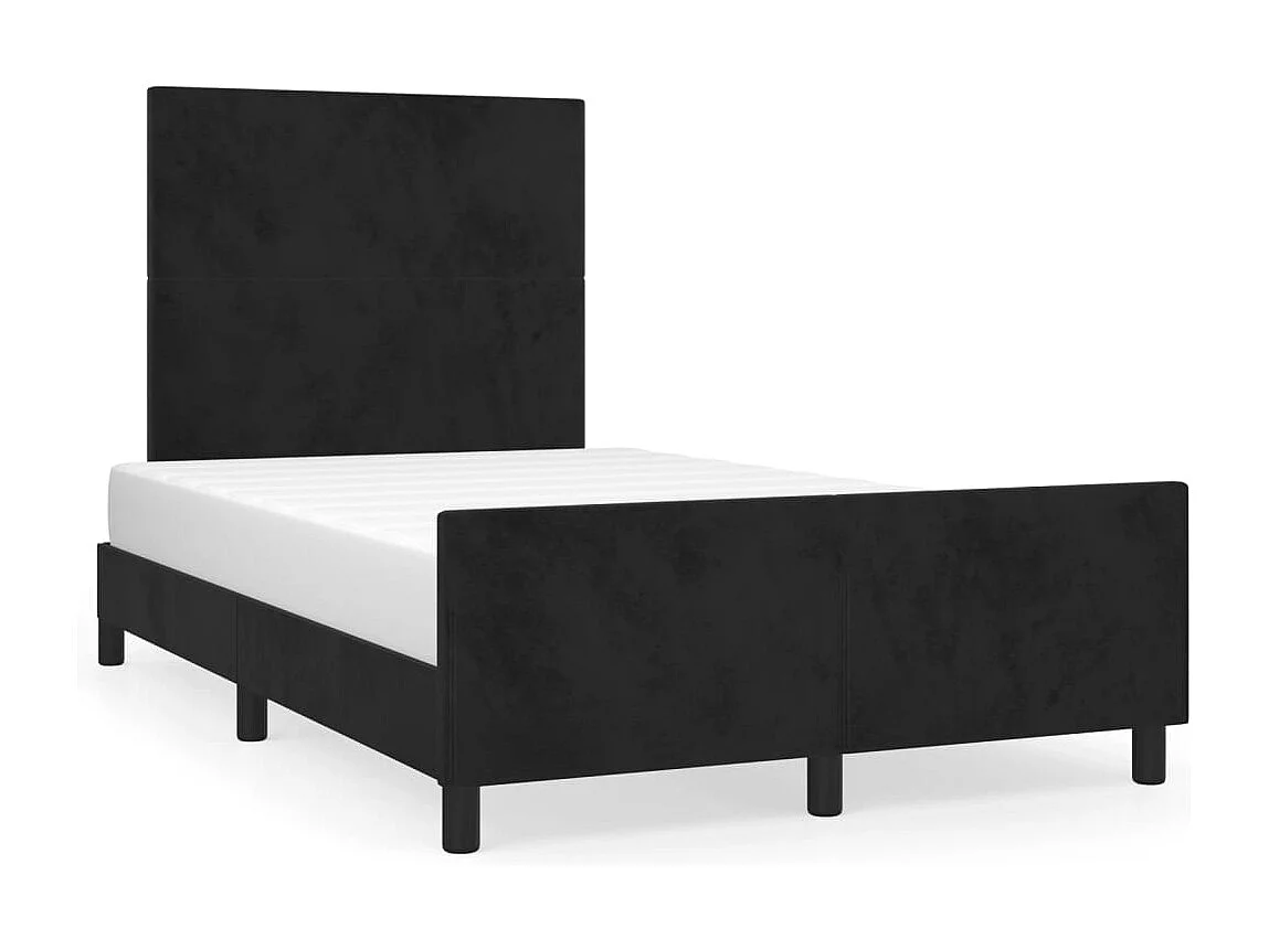 Estrutura de cama sem colchão 120x200 cm veludo preto