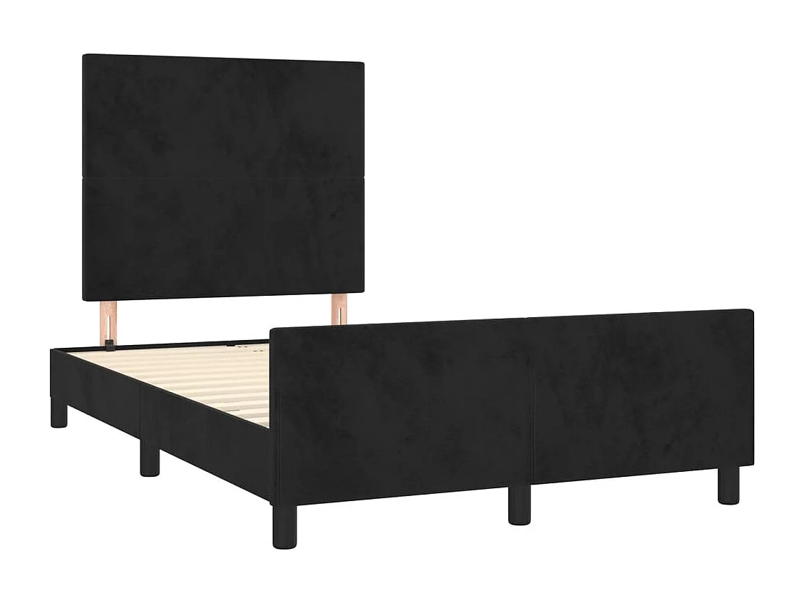 Estrutura de cama sem colchão 120x200 cm veludo preto