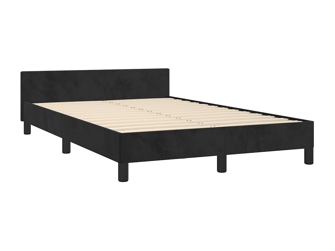 Estrutura de cama sem colchão 120x200 cm veludo preto