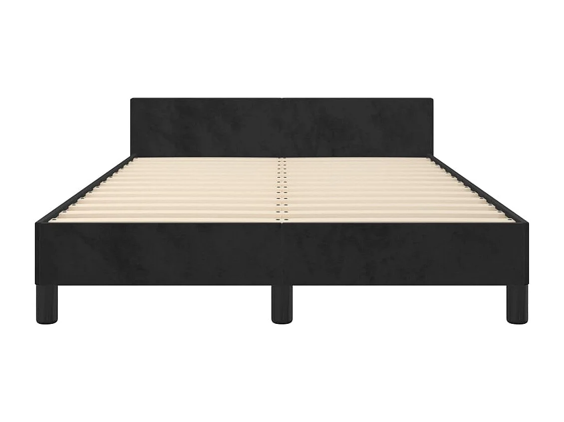 Estrutura de cama sem colchão 120x200 cm veludo preto