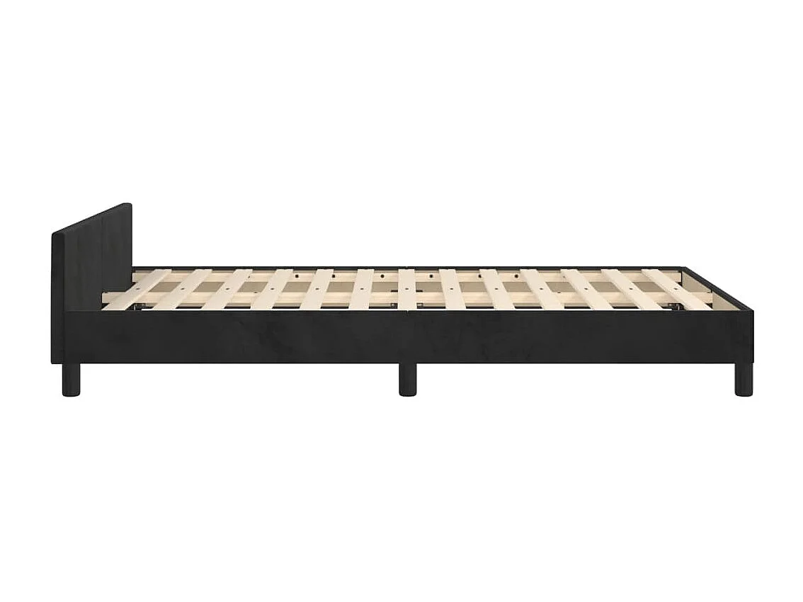 Estrutura de cama sem colchão 120x200 cm veludo preto