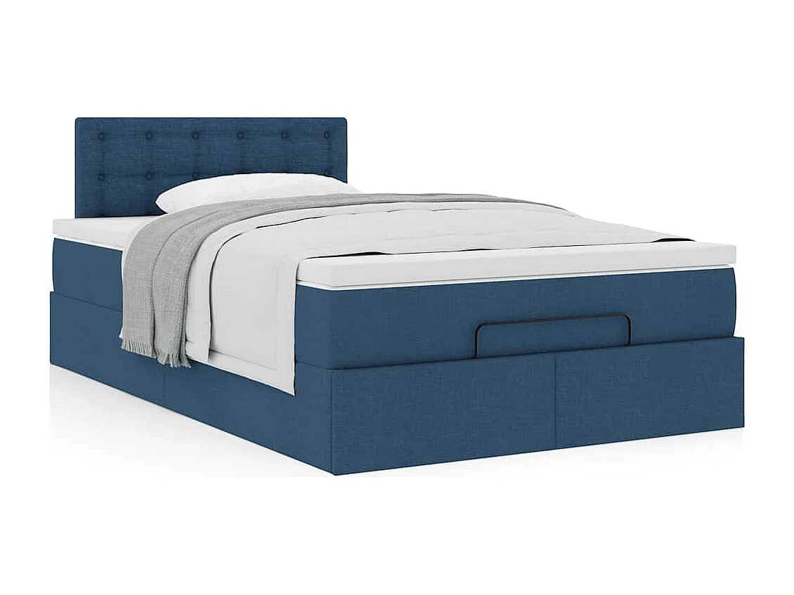Bed met matras 120x200 cm stof blauw