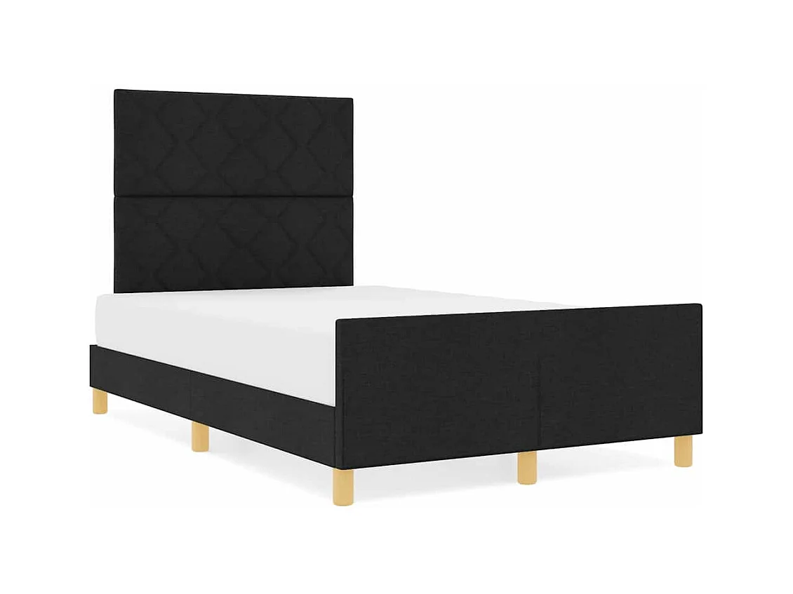Struttura del letto con testiera Nero 120 x 190 cm Tessuto