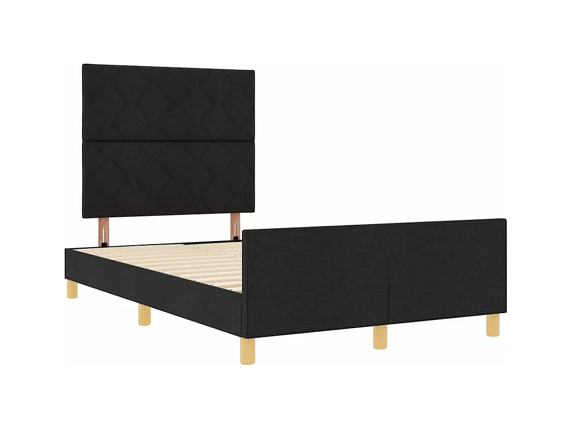 Struttura del letto con testiera Nero 120 x 190 cm Tessuto