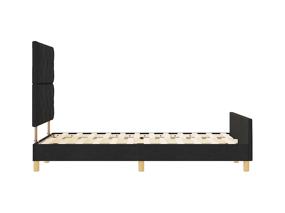 Struttura del letto con testiera Nero 120 x 190 cm Tessuto