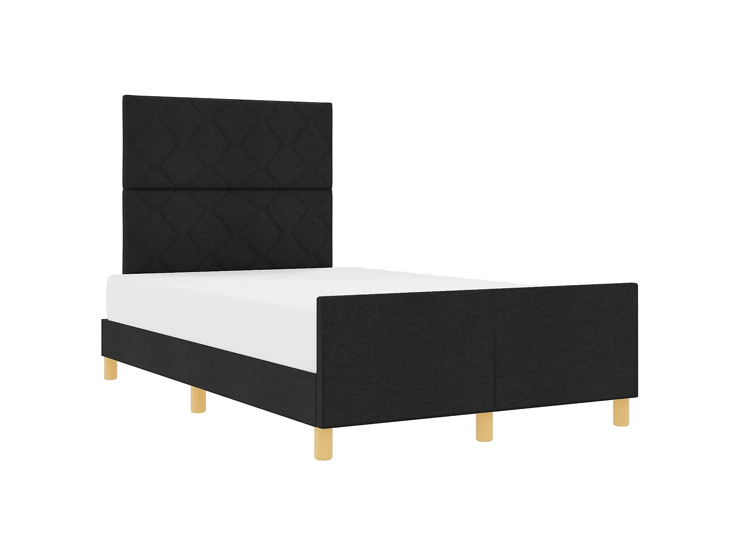 Bettgestell mit Kopfteil Schwarz 120 x 190 cm Stoff