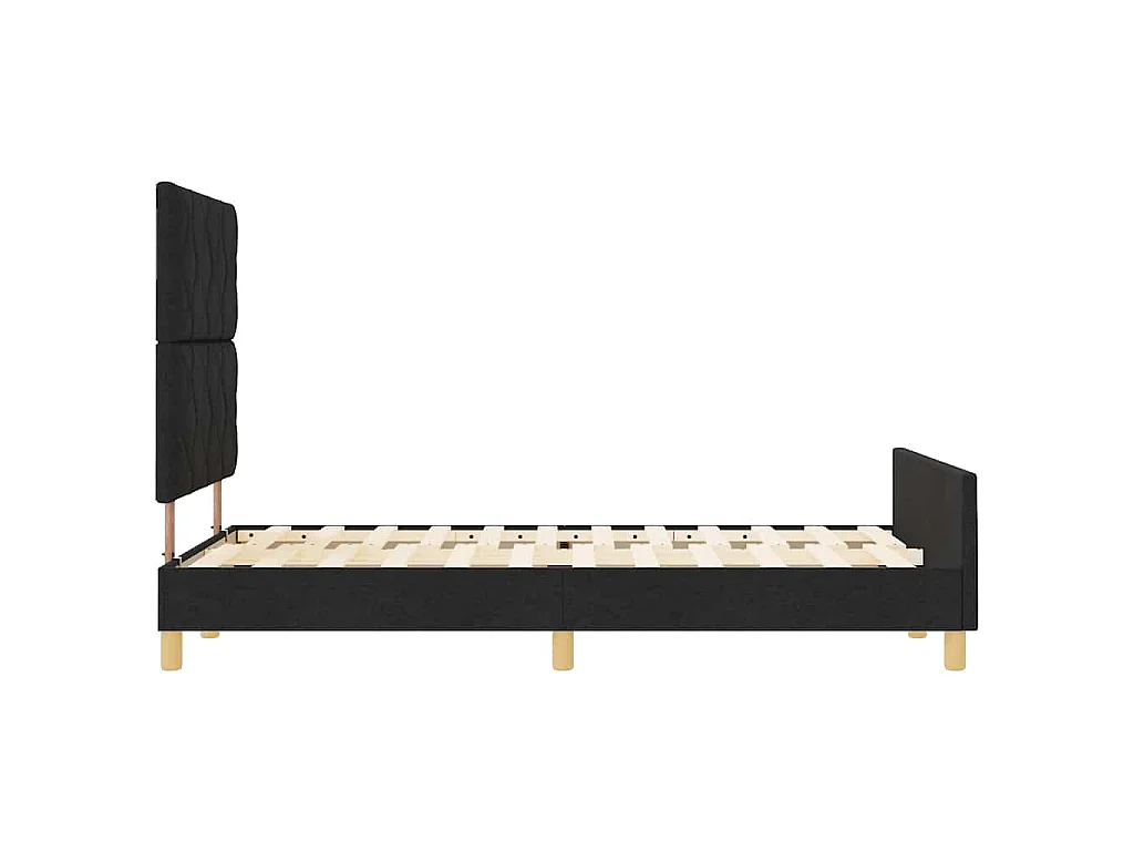 Bettgestell mit Kopfteil Schwarz 120 x 190 cm Stoff