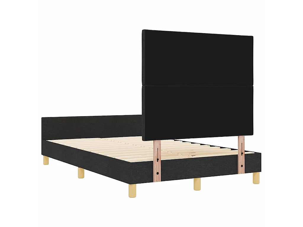 Bettgestell mit Kopfteil Schwarz 120 x 190 cm Stoff