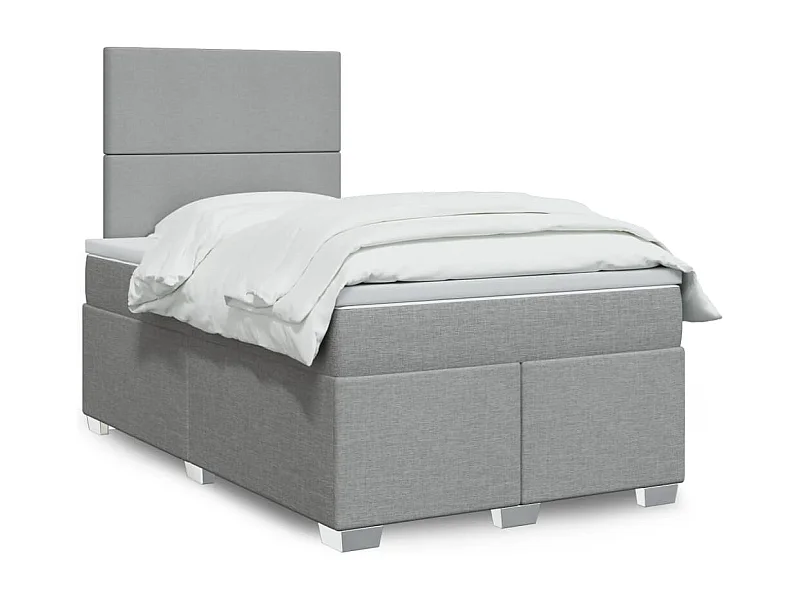 Boxspringbett mit Matratze Hellgrau 120x190 cm Stoff