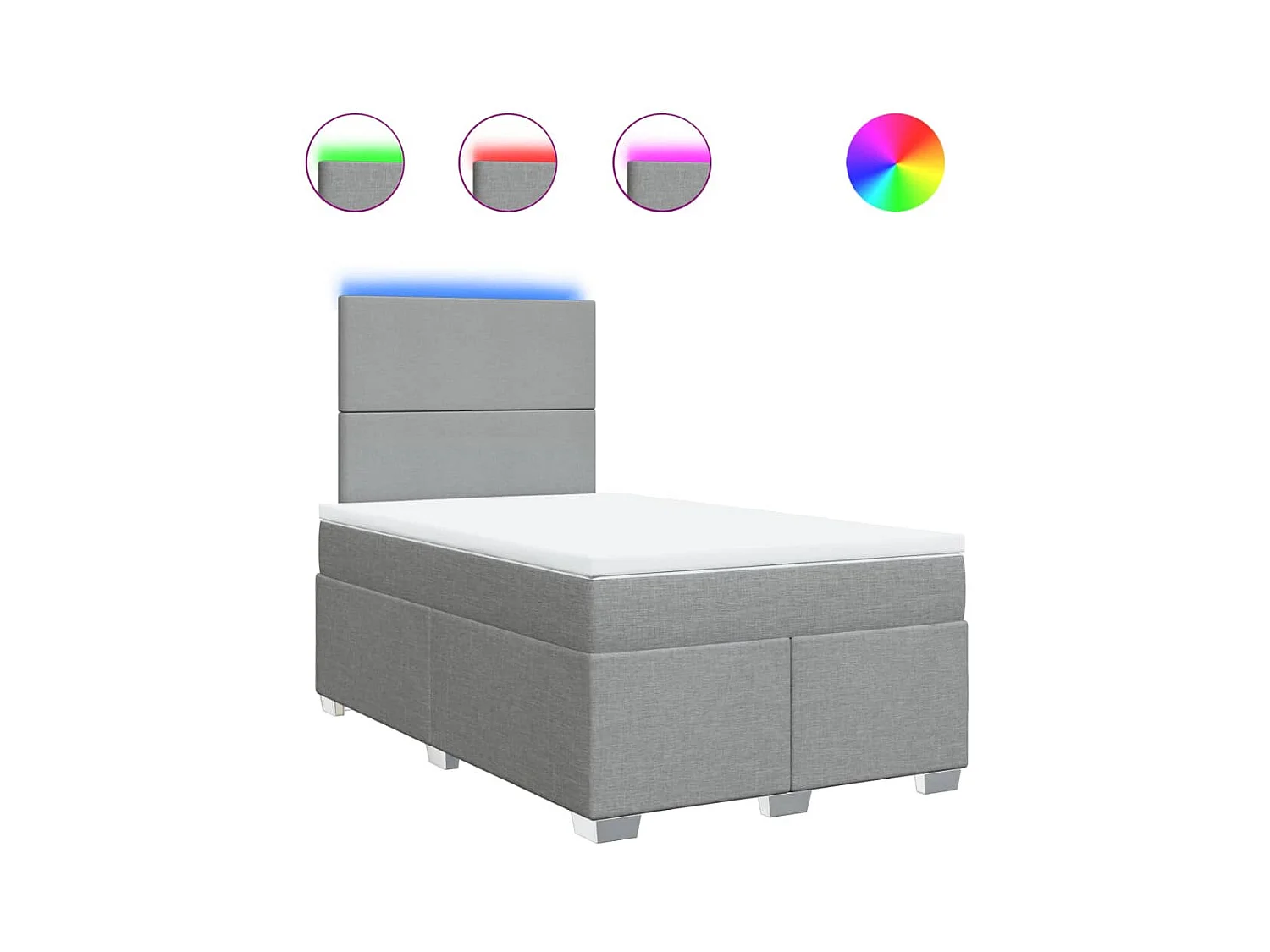 Boxspringbett mit Matratze Hellgrau 120x190 cm Stoff