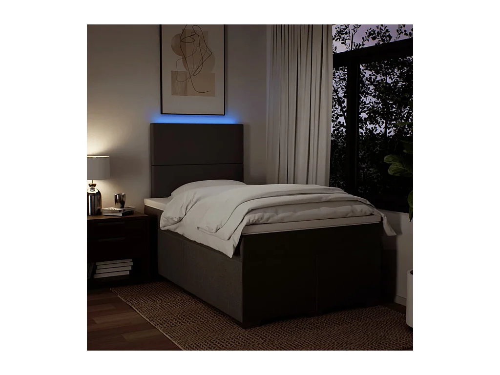 Boxspringbett mit Matratze Hellgrau 120x190 cm Stoff