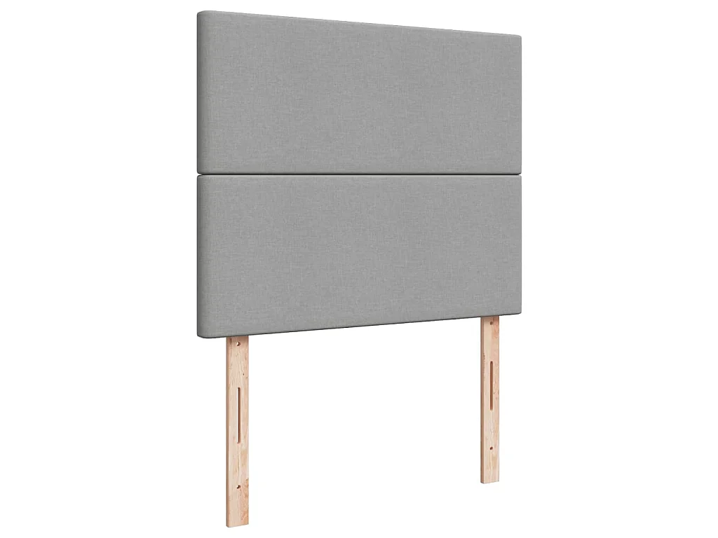 Cama box spring con colchón tela gris claro 120x190 cm