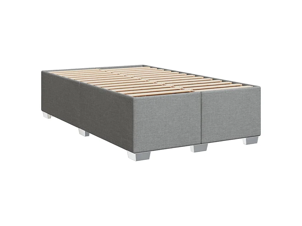 Cama box spring con colchón tela gris claro 120x190 cm
