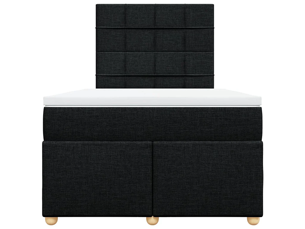 Cama com molas/colchão 120x200 cm tecido preto