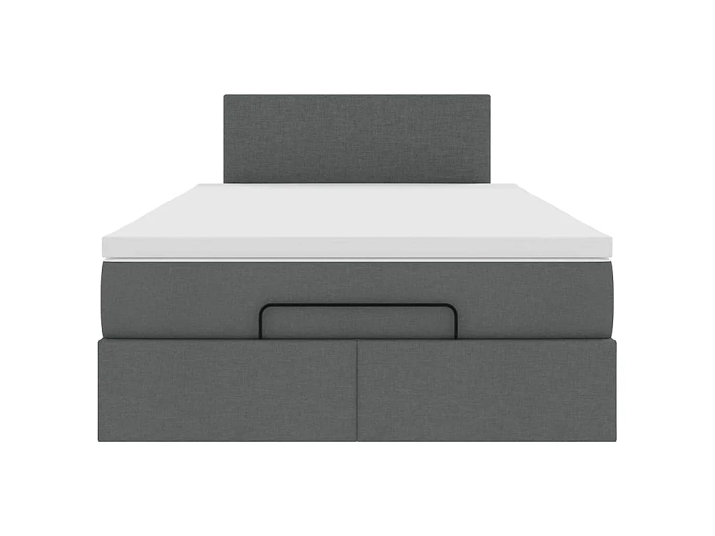 Bed poef met matras en LED's 120x190 cm stof donkergrijs