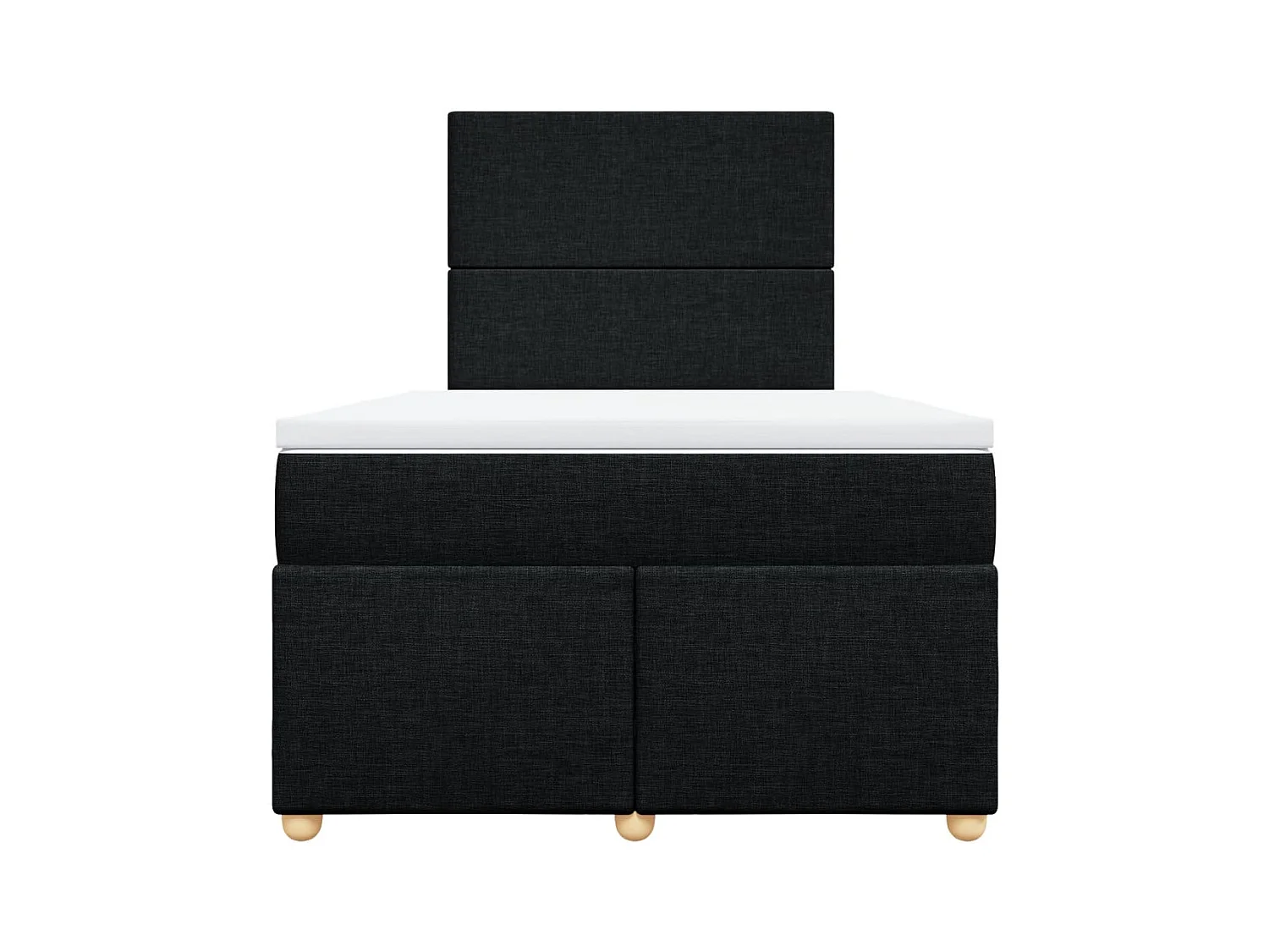 Sommier à lattes de lit avec matelas noir 120x190 cm tissu