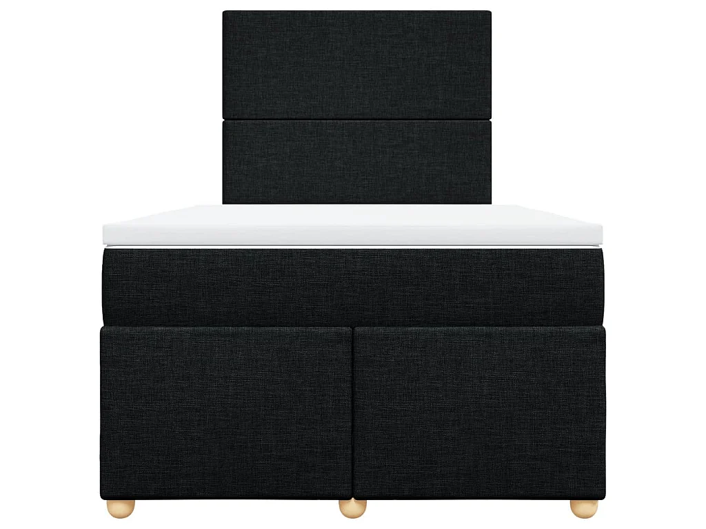 Cama box spring con colchón tela negro 120x190 cm