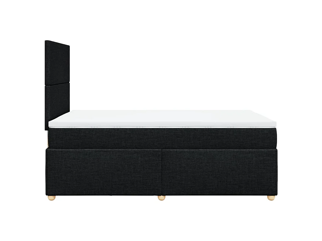 Cama box spring con colchón tela negro 120x190 cm