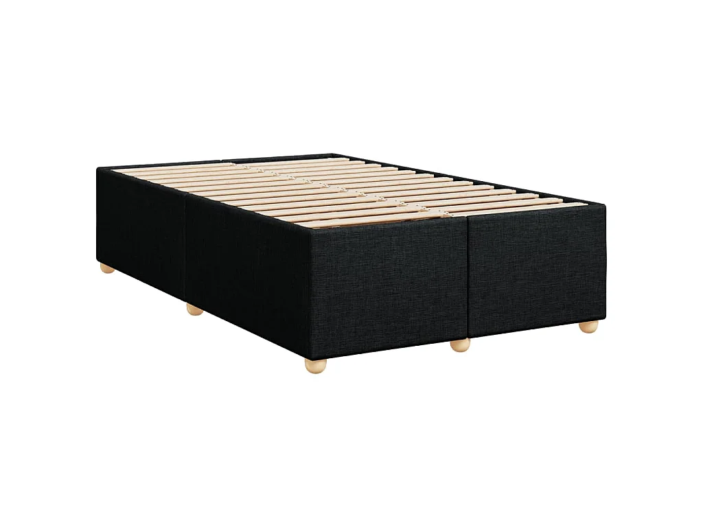 Cama box spring con colchón tela negro 120x190 cm