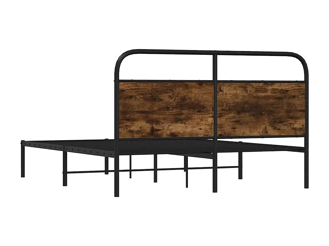 Cadre de lit sans matelas 120x190 cm chêne fumé bois ingénierie