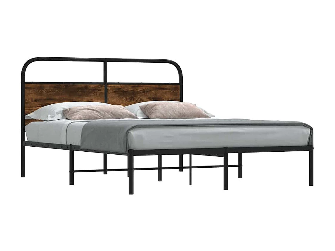 Cadre de lit sans matelas 120x190 cm chêne fumé bois ingénierie