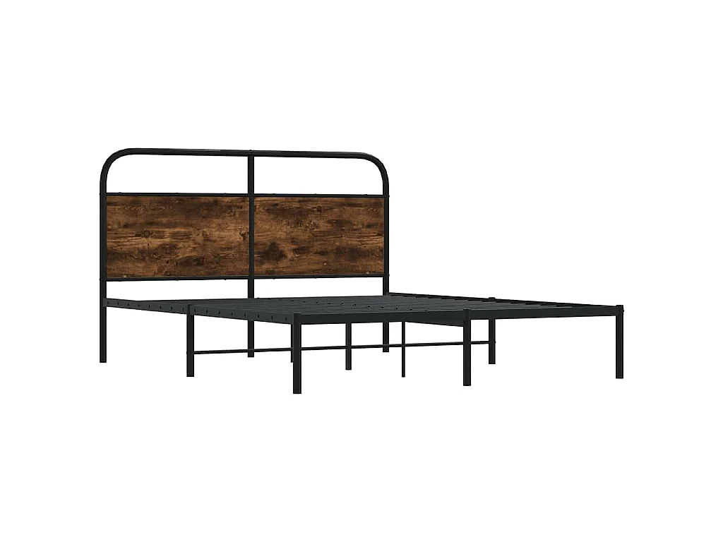 Cadre de lit sans matelas 120x190 cm chêne fumé bois ingénierie