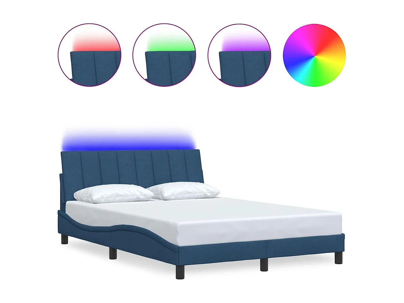 Giroletto senza Materasso Blu 120x200 cm in Tessuto