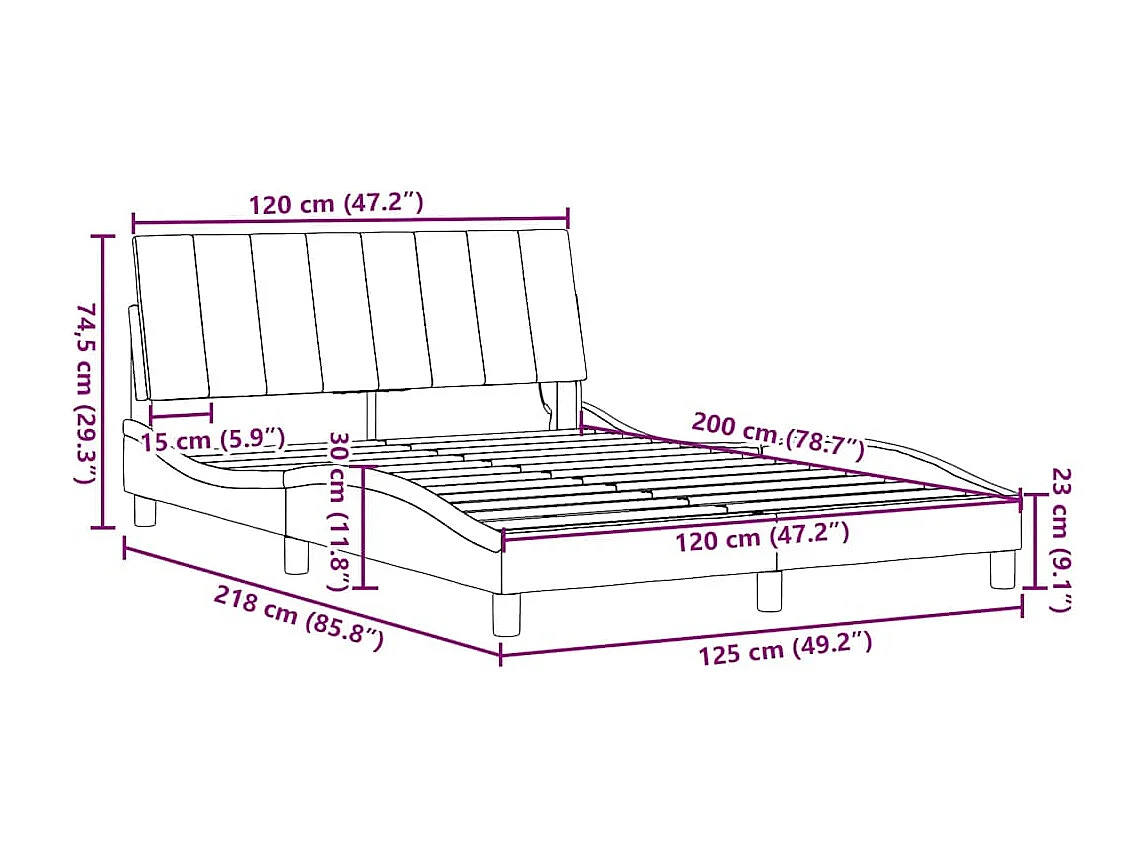 Giroletto senza Materasso Blu 120x200 cm in Tessuto