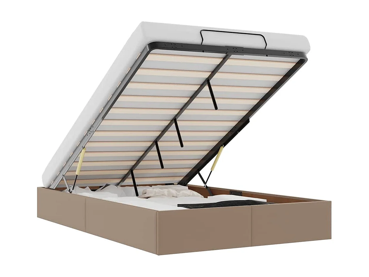 Bedframe zonder matras 120x200 cm kunstleer cappuccinokleurig