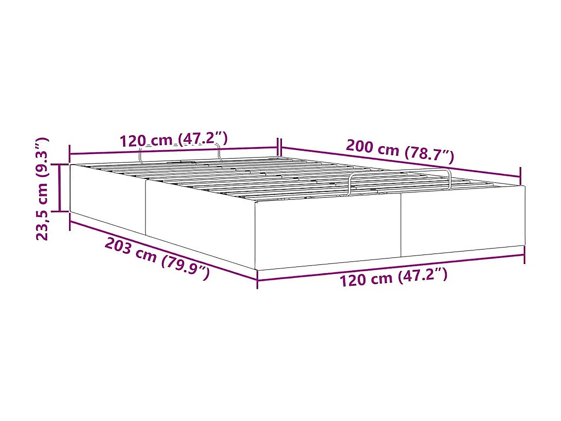 Bedframe zonder matras 120x200 cm kunstleer cappuccinokleurig