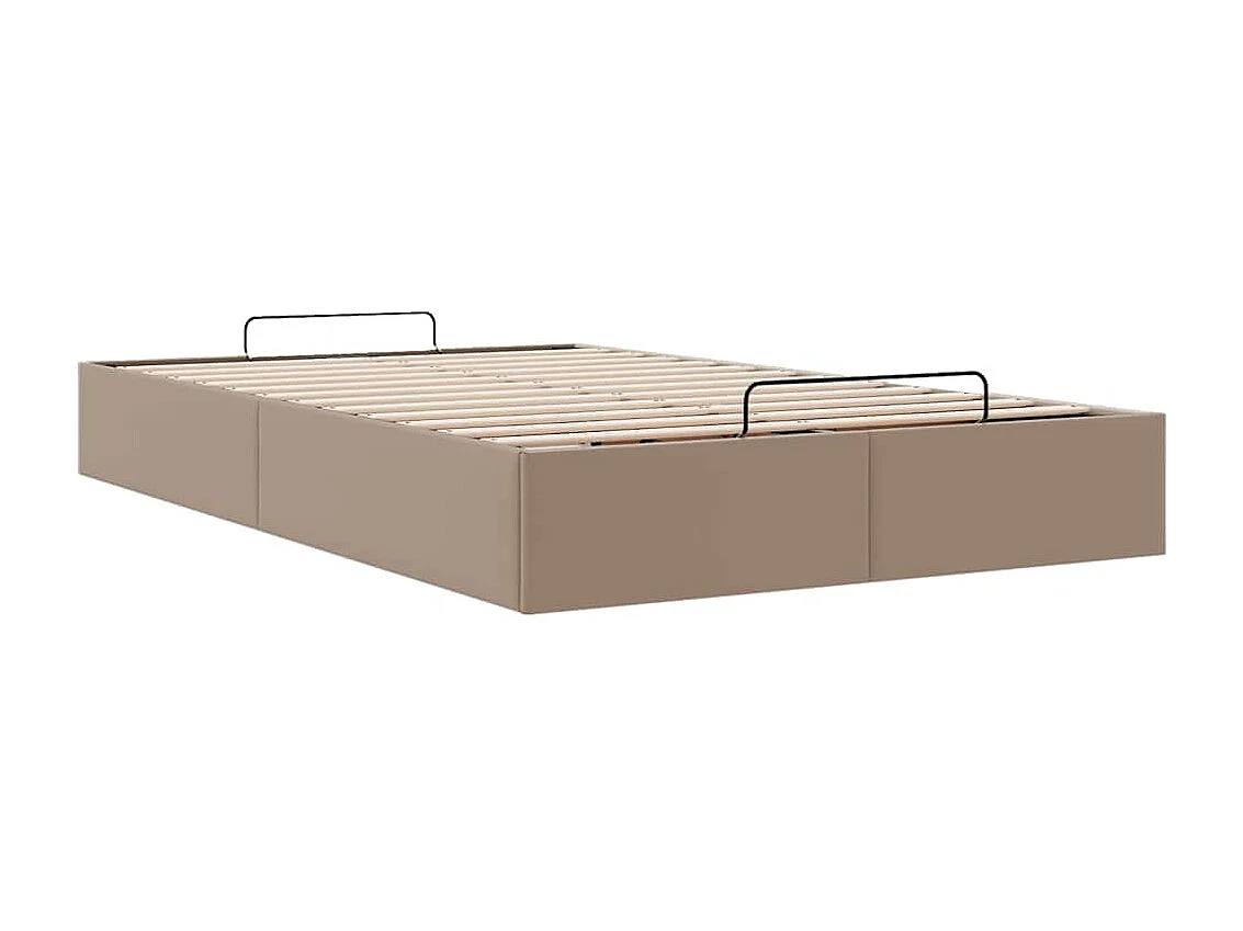 Bedframe zonder matras 120x200 cm kunstleer cappuccinokleurig