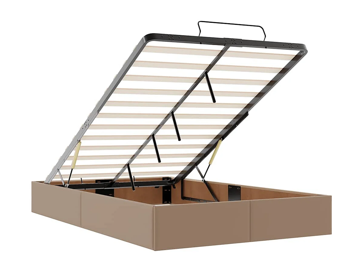 Bedframe zonder matras 120x200 cm kunstleer cappuccinokleurig