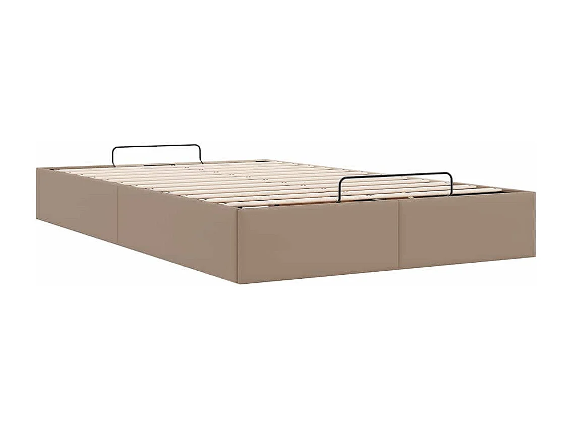 Bedframe zonder matras 120x200 cm kunstleer cappuccinokleurig