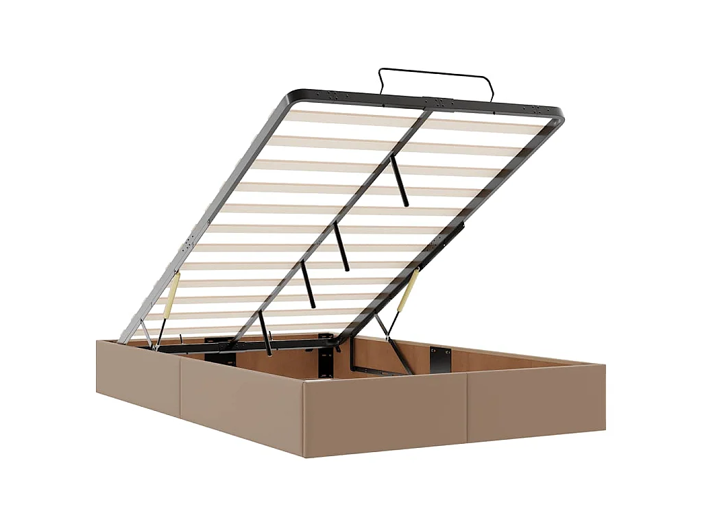 Cadre de lit ottoman sans matelas cappuccino 120x200 cm