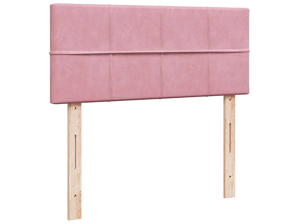Lit ottoman avec matelas rose 120x190 cm velours