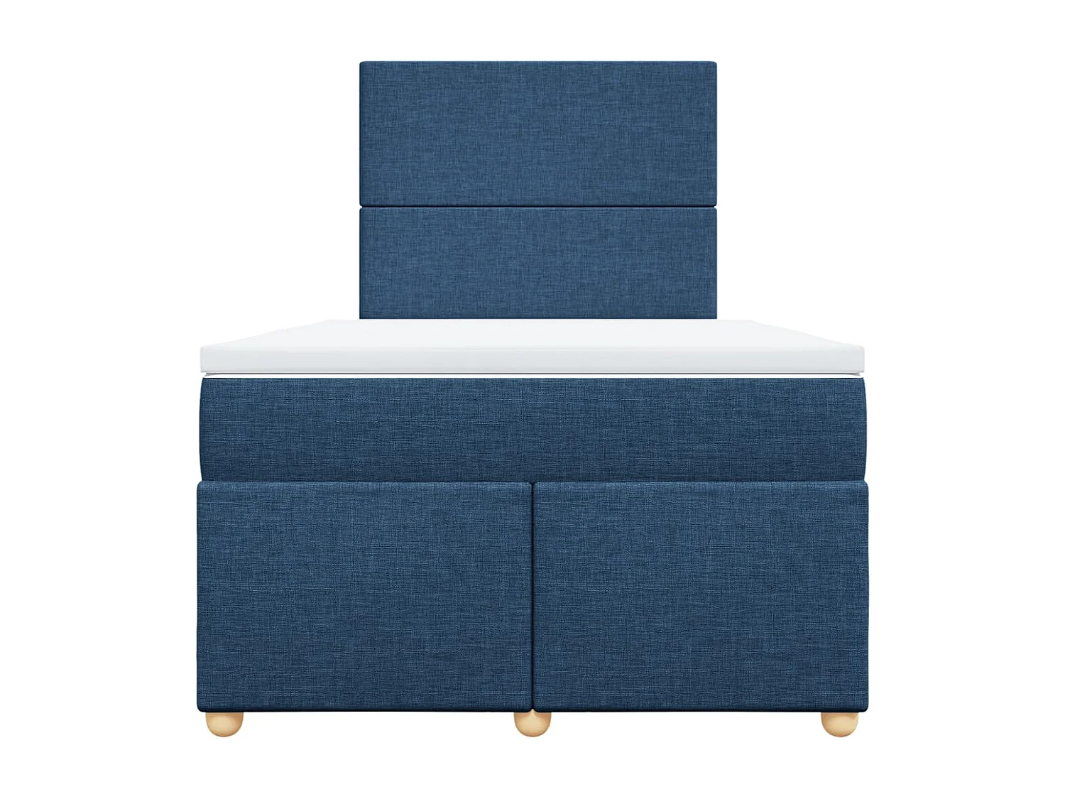Cama box spring con colchón tela azul 120x190 cm