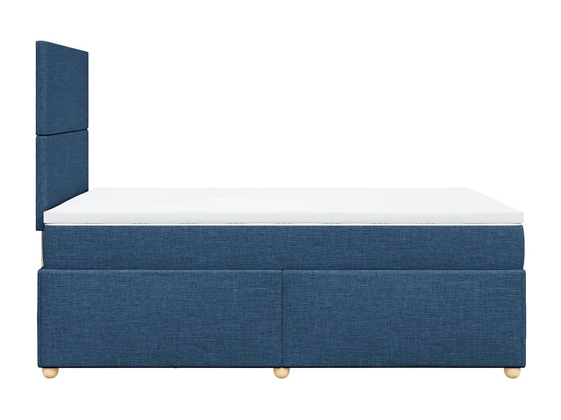 Cama box spring con colchón tela azul 120x190 cm