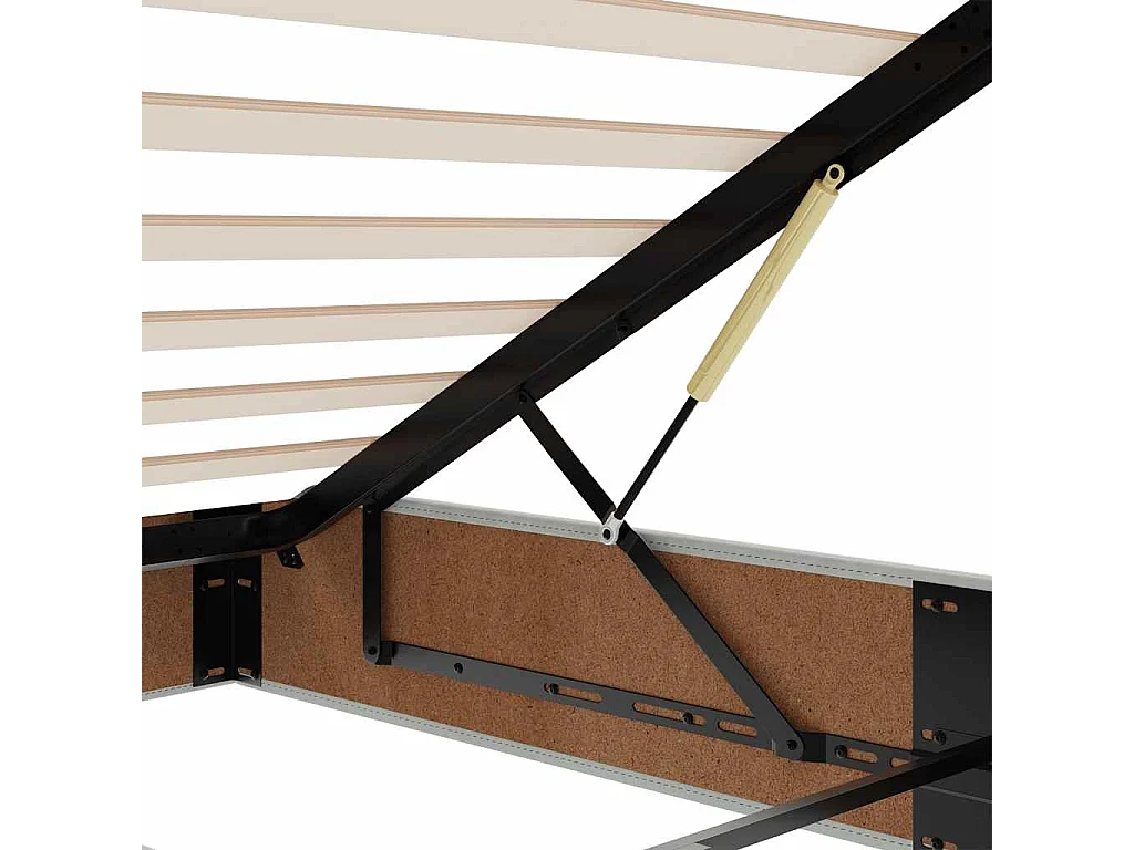 Cadre de lit ottoman et matelas gris clair 120x200 cm velours