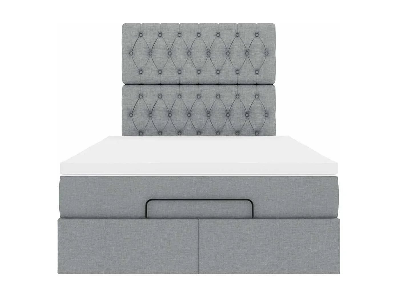 Ottoman bed met matras en LED's 120x190 cm stof lichtgrijs