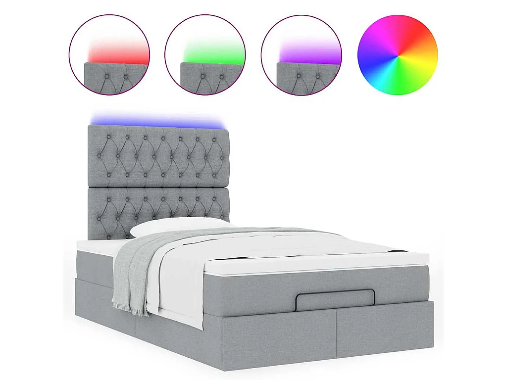 Struttura Letto Pouf con Materasso 120x190 cm in Tessuto