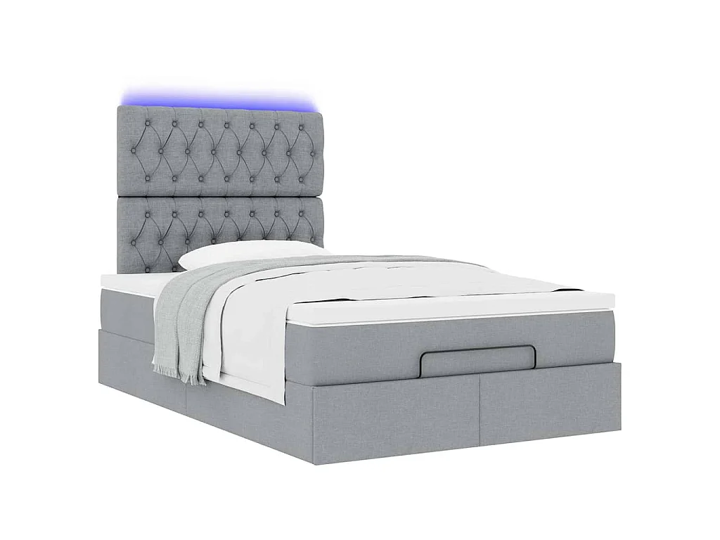 Struttura Letto Pouf con Materasso 120x190 cm in Tessuto