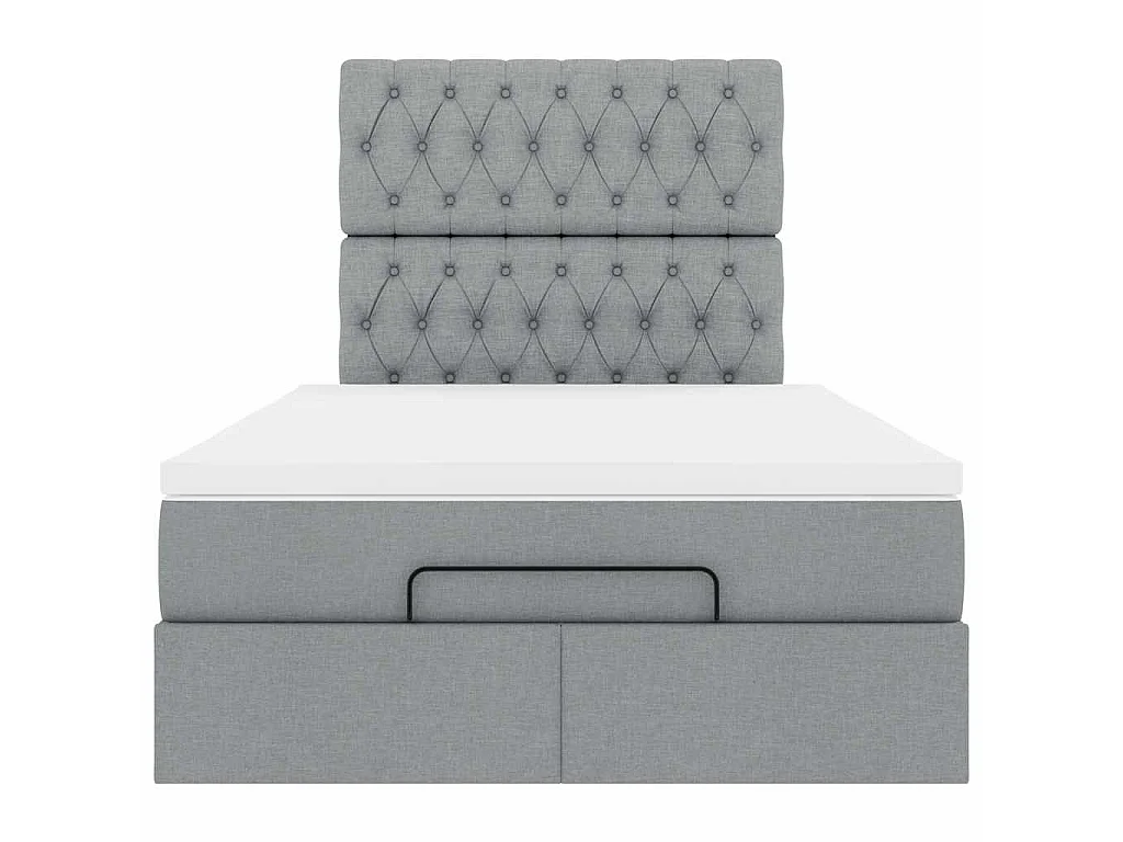 Struttura Letto Pouf con Materasso 120x190 cm in Tessuto