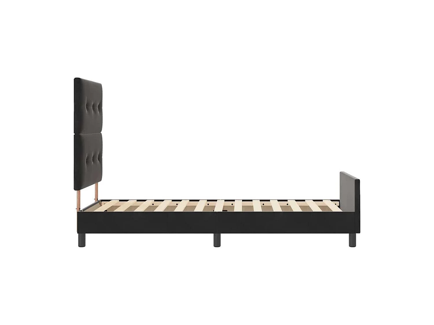 Cama Box com cabeceira Preto 100 x 200 cm Veludo