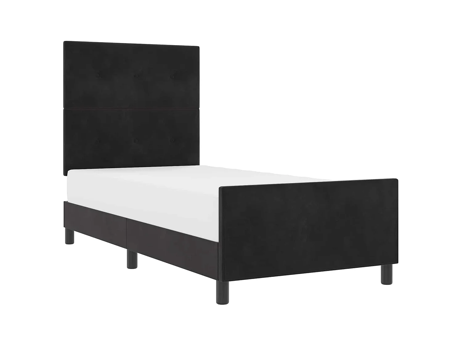 Letto a molle con testiera Nero 100 x 200 cm Velluto