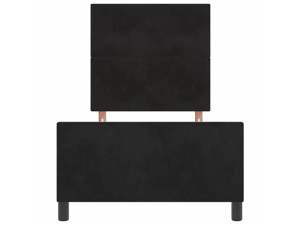 Letto a molle con testiera Nero 100 x 200 cm Velluto