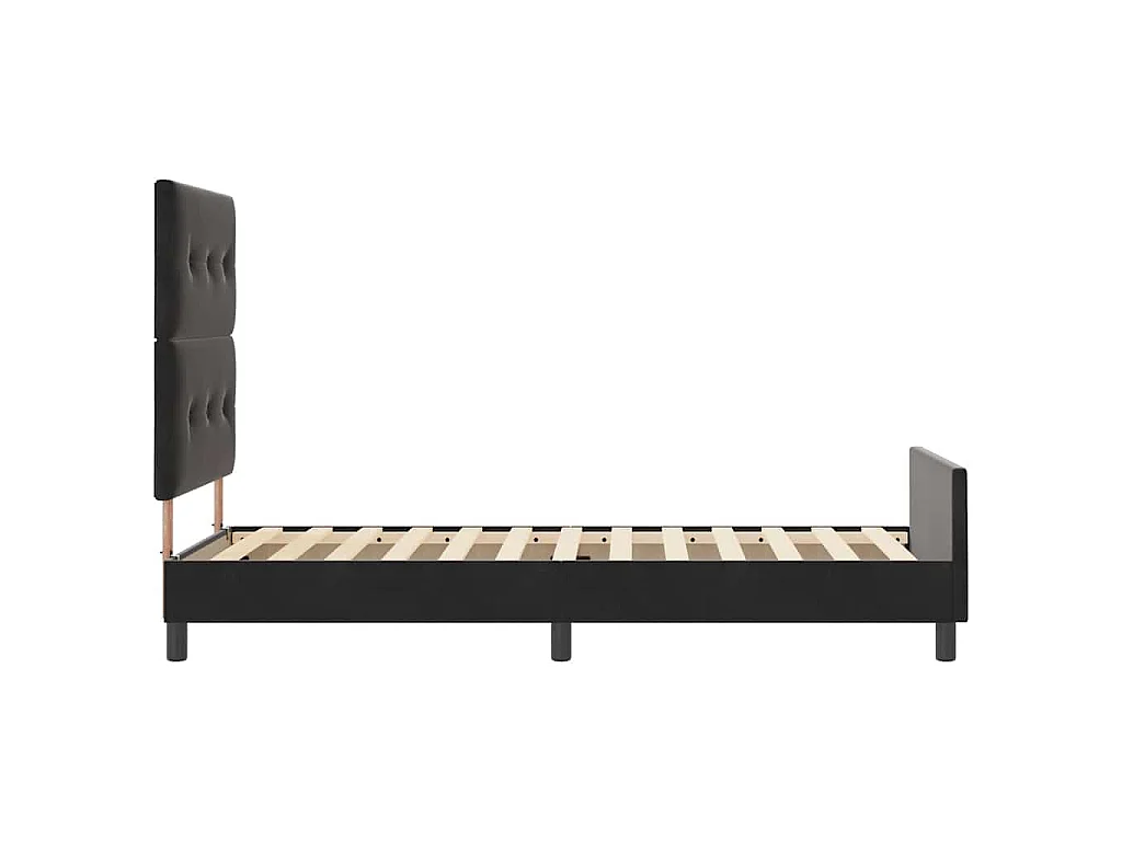 Letto a molle con testiera Nero 100 x 200 cm Velluto