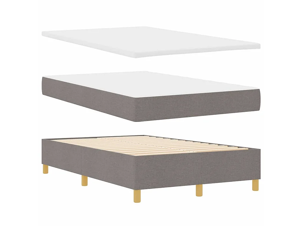 Boxspring bed met hoofdeinde Taupe 190 x 120 cm Stof