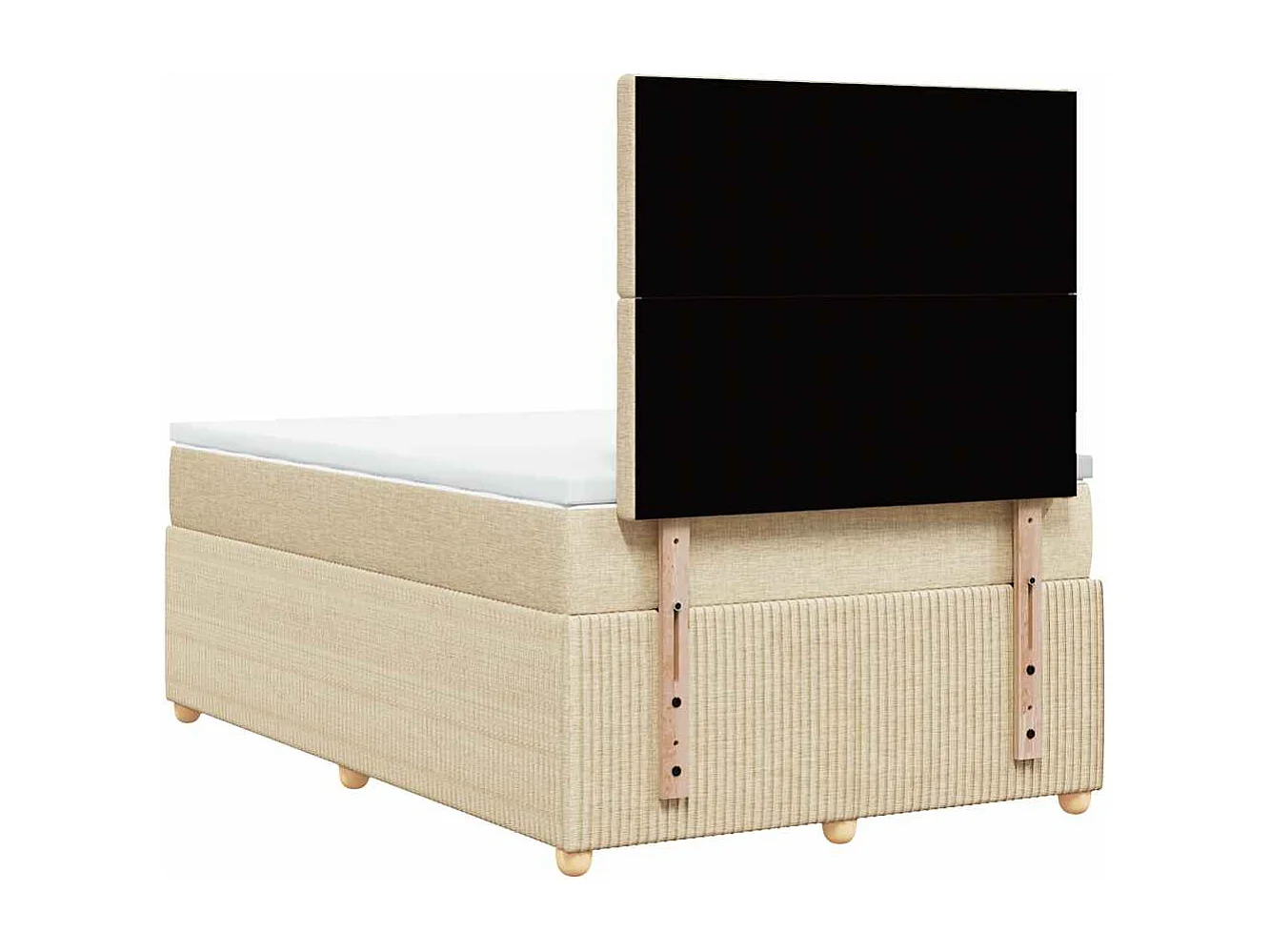 Boxspring met matras stof crèmekleurig 120x200 cm